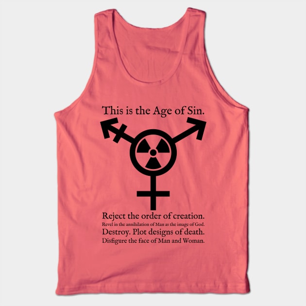 Trans Radiation (Alternate) - Papal Text - Black Tank Top by GenderConcepts